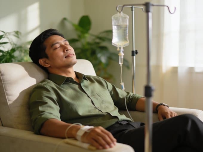 Pelanggan rileks setelah sesi
