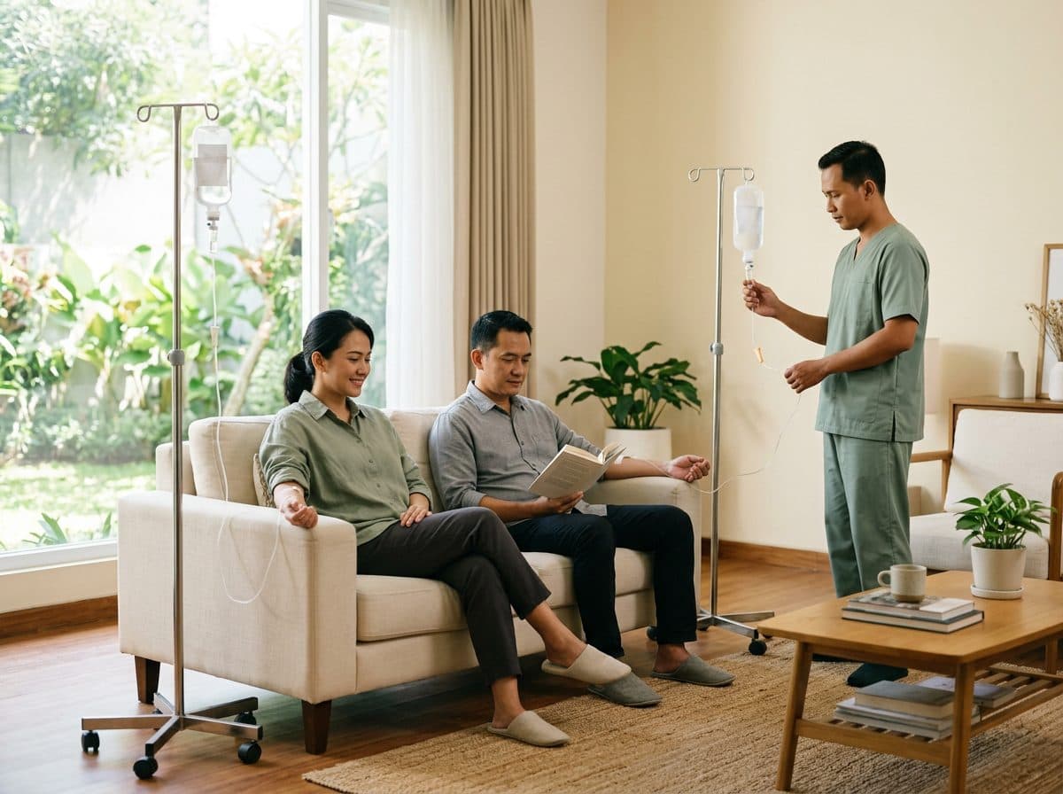 Sesi vitamin drip akhir pekan di rumah