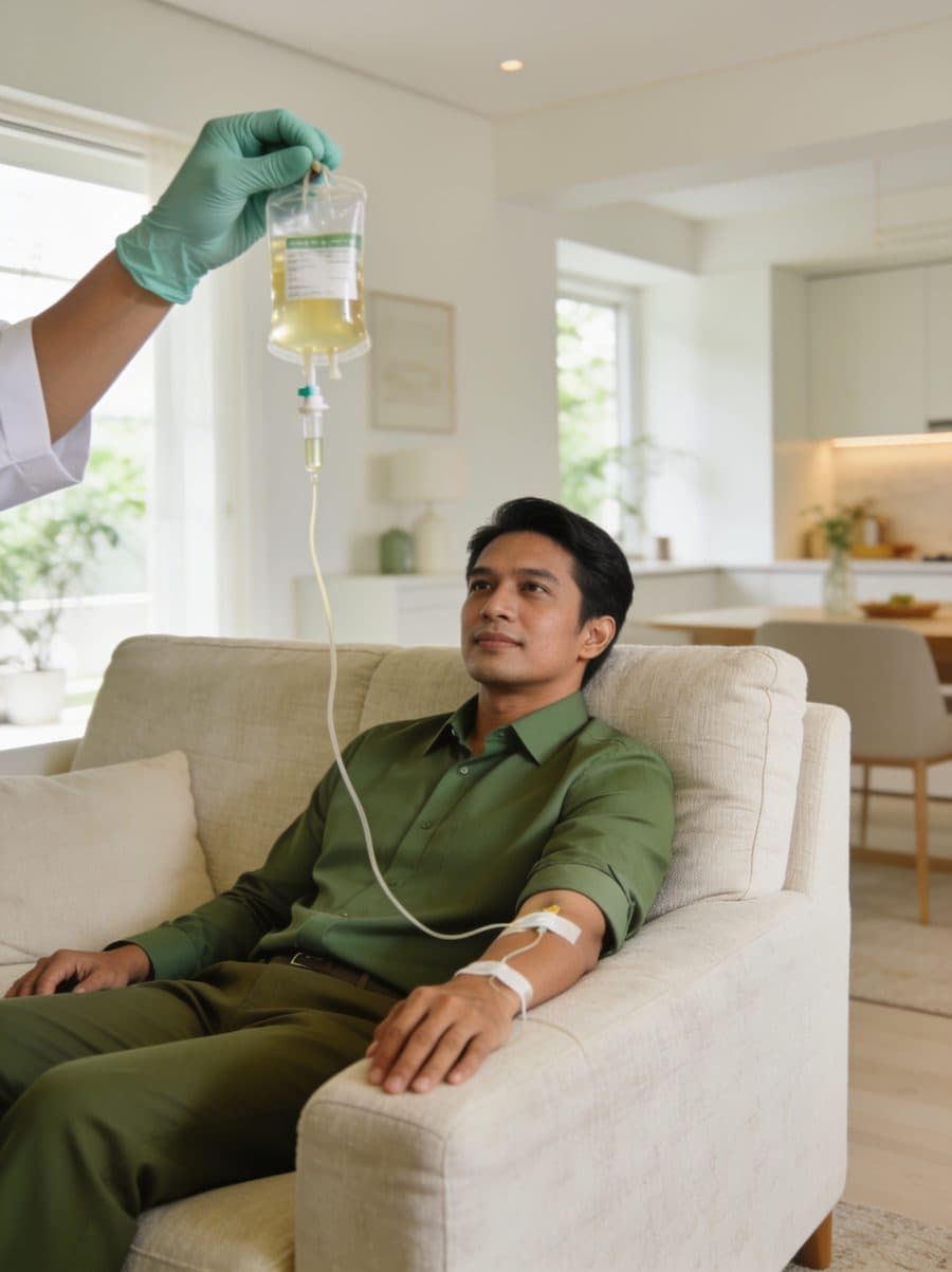 Sesi vitamin drip Recovera di rumah, ditangani tenaga medis